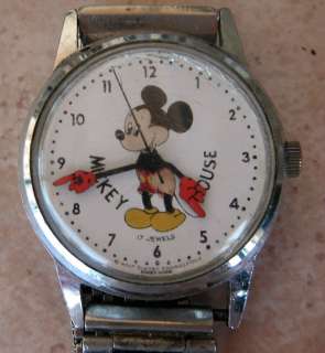 Disney Mickey Mouse 1977 Bradley 17 Jewels Watch RARE  