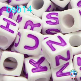   Cube Alphabet Letter Loose Charm necklace bracelet Beads BSB  