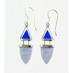   Earrings   Lapis and Blue Lace Agate 