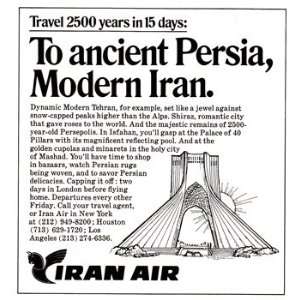    Print Ad 1976 Iran Air To ancient Persia Iran Air Books