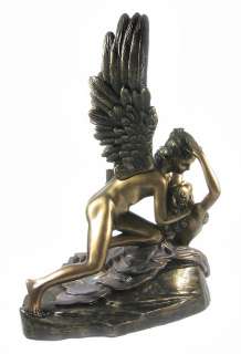 Large Eros And Psyche Bronze Finish Greek Statue Cupid  