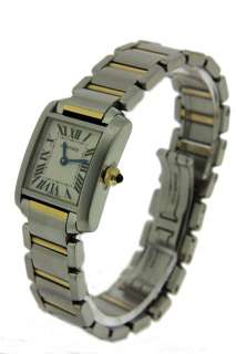   Pre Owned 18ct Yellow Gold & Steel Tank Francaise Quartz Watch  