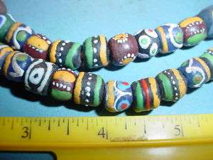 Ghana Glass African 25 Strand 70 Beads Colorful  