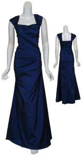 TADASHI SHOJI Ruched Midnight Blue Eve Gown Dress 8 NEW  