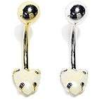 14K Real Solid Gold Belly Button Navel Ring 3 cz dangle Naval Rings