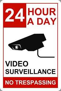 24 Hour Video Surveillance Tresspassing Parking Sign  