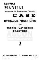 Case VA Hydraulic Power Lift Tractor Service Manual  