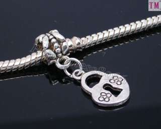 10pcs charms dangle lock Pendants Fit Bracelet f0077  