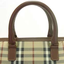 BURBERRY Boston Haymarket Classic Check purse Handbag bag Authentic 