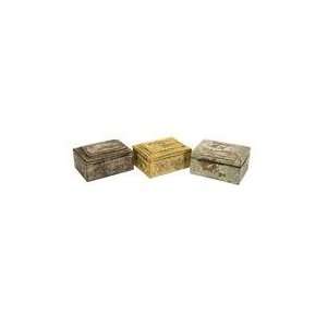  Set of 3 Distressed Painted Finish Wooden Boxes 8