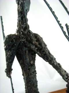 Vintage Abstract Modern Metal Man & Tree Art Sculpture  