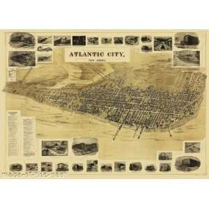   NEW JERSEY (NJ) PANORAMIC MAP BY LANDIS & ALSOP 1900