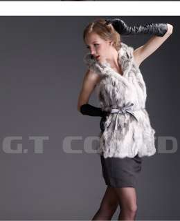 0220 For Winter Women Genuine Rabbit fur vest vests gilet gilets with 