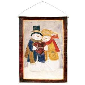  Our Heart to Yours Canvas ~ Snowman and Woman Welcoming 