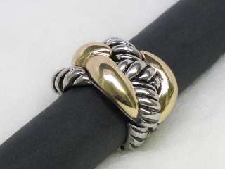 Gold Silver Tone Metal Elastic One Size Ring s0350  