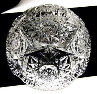 American Brilliant Cut Glass Serving Bowl 7 Dazzling  