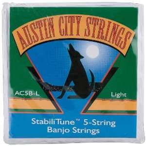  Austin City AC5B L 5 String Banjo Strings, Light Musical 
