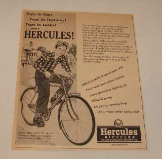 1954 AMF HERCULES bicycle ad ~ Tops In Fun  