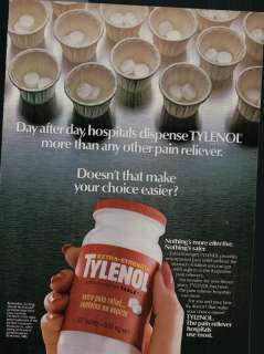 1985 Print Ad Tylenol Hospitals Dispense More Tylenol  