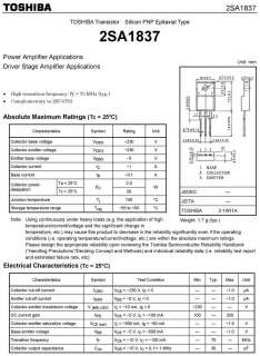 2SA1837 A1837 Original TOSHIBA Transistor,PNP, x 10 PCS  