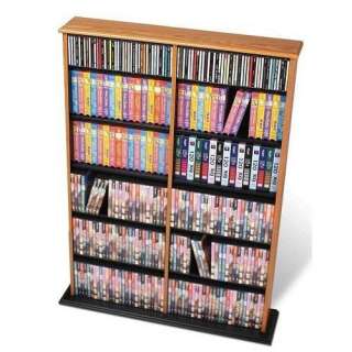 Double Oak CD DVD Storage, Media Tower Stand Cabinet  