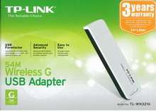 TP LINK TL WN321G 54MBPS WIRELESS G USB ADAPTER NEW  