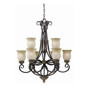 World Imports Lighting 4449 38/19 Highlands Nine Light Chandelier in 