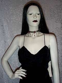 Totally Wicked VINTAGE Long Black Velvet CORSET Dress NEW Old Stock 