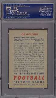 1951 Bowman #115 Joe Golding Yanks PSA 9 pop 3  