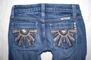 Girls MISS ME JEANS 10 capri jeans Sunbeam burst crop rhinestone 