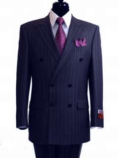 46S navy db ps ~Loriano~ Super 140 wool blend suit  