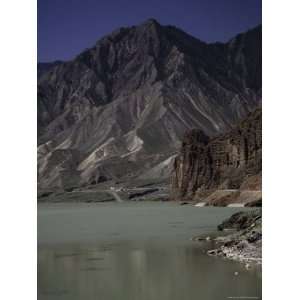  The Yellow River Weaves Past Mountains in Qinghai Province 