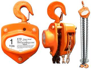 American Power Pull 1 Ton Steel Chain Block Hoist with 10 Foot Lift 