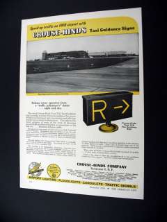 Crouse Hinds Airport Taxi Guidance Signs 1954 print Ad  