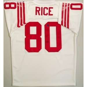Jerry Rice Signed White Throwback 49ers Jersey  Sports 