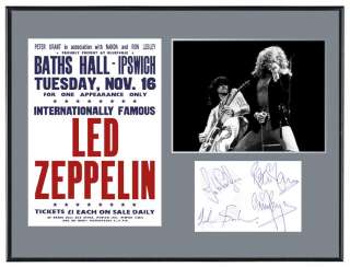 Led Zeppelin 1971 UK Memorabilia Poster Autographs  