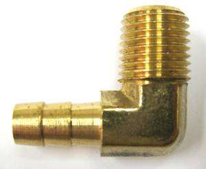 90º Elbow Brass Barbed Fitting 1/2 Hose x 3/8 NPT Fuel  