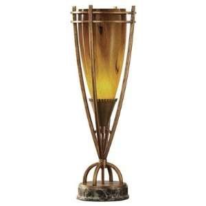  Ansari One Light Torchiere Table Lamp in Firenze Gold 
