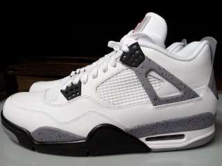 308497 103] Mens Air Jordan 4 Retro White Cement Grey Black 2012 