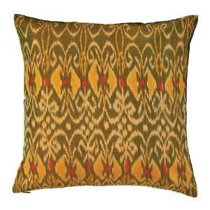  Throw Pillow 18 Olive Block Print   Insert Included