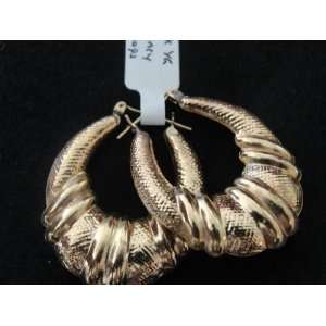  14 karat Fancy hoop Earrings 