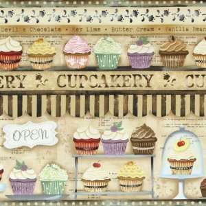   Cupcake Shelf Stripe Multi Fabric Yardage Arts, Crafts & Sewing