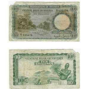  Nigeria 1958 10 Shillings, Pick 3a 