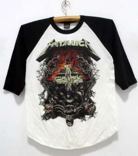 New Metallica baseball 3/4 jersey shirt punk rock tour 34 size S 