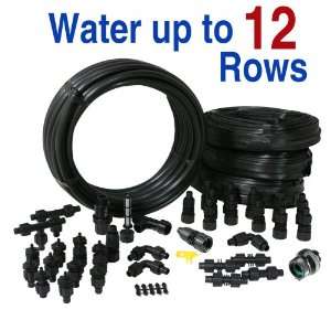 Premium Drip Irrigation Kit for Row Crops Patio, Lawn 