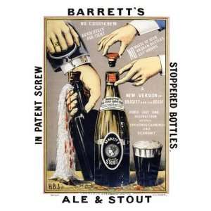  Retro Alcohol Prints Barretts Ale And Stout   Beer Advert 