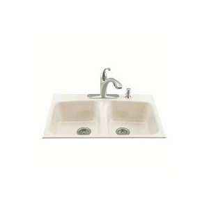  Kohler K 5898 4 Brookfield Tile in Kitchn Sink, Biscuit 