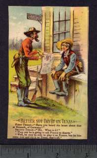 Texas Cowboy gun Bismark Germany Joke #75 Arbuckle Coffee Victorian 