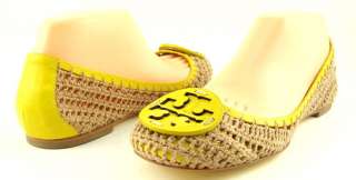 TORY BURCH RORY   DEEP Yellow Golden Yute Crochet Womens Designer Flat 