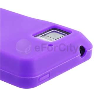 New Purple Soft Gel Skin Rubberized Cover Case For Motorola Droid 